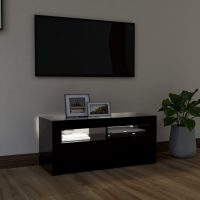 vidaXL TV-bänk med LED-belysning svart 90x35x40 cm - Bild 3