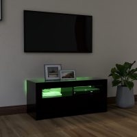 vidaXL TV-bänk med LED-belysning svart 90x35x40 cm - Bild 4