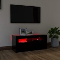 vidaXL TV-bänk med LED-belysning svart 90x35x40 cm - Bild 5