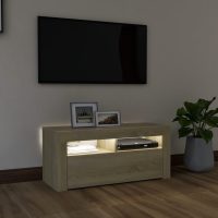 vidaXL TV-bänk med LED-belysning sonoma-ek 90x35x40 cm - Bild 3