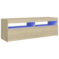 vidaXL TV-bänk med LED-belysning sonoma-ek 120x35x40 cm - Bild 2