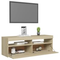 vidaXL TV-bänk med LED-belysning sonoma-ek 120x35x40 cm - Bild 6