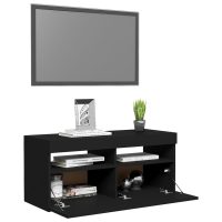 vidaXL TV-bänk med LED-belysning svart 90x35x40 cm - Bild 6