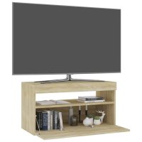 vidaXL Tv-bänk med LED-belysning sonoma-ek 75x35x40 cm - Bild 3