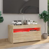 vidaXL Tv-bänk med LED-belysning sonoma-ek 75x35x40 cm - Bild 6