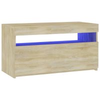 vidaXL Tv-bänk med LED-belysning sonoma-ek 75x35x40 cm - Bild 7