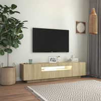 vidaXL TV-bänk med LED-belysning sonoma-ek 160x35x40 cm - Bild 3