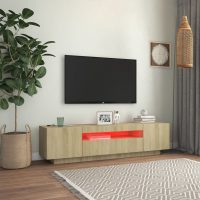 vidaXL TV-bänk med LED-belysning sonoma-ek 160x35x40 cm - Bild 5