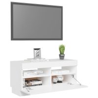 vidaXL TV-bänk med LED-belysning vit 80x35x40 cm - Bild 6