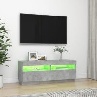 vidaXL TV-bänk med LED-belysning betonggrå 100x35x40 cm - Bild 4