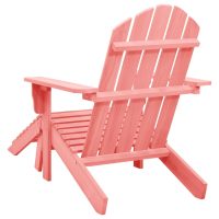 vidaXL Adirondackstol med fotpall massivt granträ rosa - Bild 4