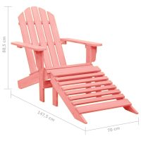 vidaXL Adirondackstol med fotpall massivt granträ rosa - Bild 8