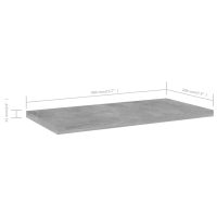 vidaXL Hyllplan 4 st betonggrå 40x20x1,5 cm konstruerat trä - Bild 5