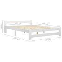 vidaXL Sängram vit massiv furu 120x200 cm - Bild 6