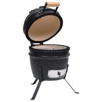 Kamado Rökgrill 2-i-1 keramik 56 cm svart - Bild 6