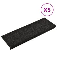 vidaXL Trappstegsmattor 5 st svart 65x21x4 cm brodyr - Bild 2