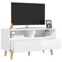 vidaXL Tv-bänk vit högglans 90x40x48,5 cm konstruerat trä - Bild 3