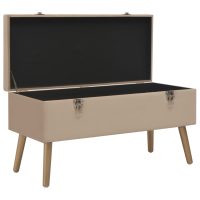 vidaXL Bänk med förvaringsutrymme 80 cm beige sammet - Bild 3