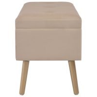 vidaXL Bänk med förvaringsutrymme 80 cm beige sammet - Bild 4