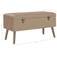 vidaXL Bänk med förvaringsutrymme 80 cm beige sammet - Bild 7