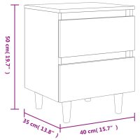 vidaXL Sängbord med massiva furuben sonoma-ek 40x35x50 cm - Bild 9