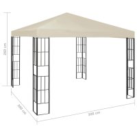 vidaXL Paviljong med ljusslinga LED 3x3 m gräddvit - Bild 11