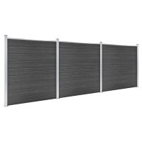 vidaXL Staketpanel WPC 526x186 cm svart - Bild 2