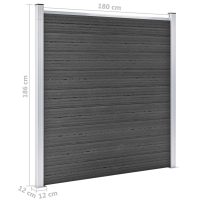 vidaXL Staketpanel WPC 526x186 cm svart - Bild 11