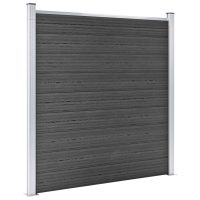 vidaXL Staketpanel WPC 526x186 cm svart - Bild 3