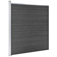 vidaXL Staketpanel WPC 526x186 cm svart - Bild 4