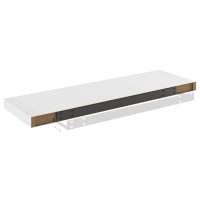 vidaXL Svävande vägghyllor 2 st ek och vit 80x23,5x3,8 cm MDF - Bild 8