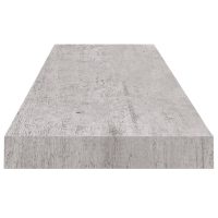 vidaXL Svävande vägghyllor 2 st betonggrå 90x23,5x3,8 cm MDF - Bild 6