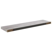 vidaXL Svävande vägghyllor 2 st betonggrå 90x23,5x3,8 cm MDF - Bild 7