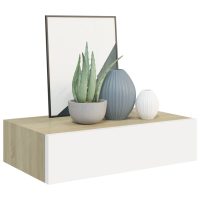 vidaXL Vägglådor ek och vit 2 st 40x23,5x10 cm MDF - Bild 3