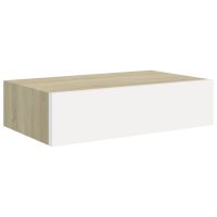 vidaXL Vägglådor ek och vit 2 st 40x23,5x10 cm MDF - Bild 4