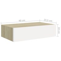 vidaXL Vägglådor ek och vit 2 st 40x23,5x10 cm MDF - Bild 10