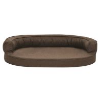 vidaXL Ergonomisk hundmadrass 75x53 cm linnelook brun - Bild 3