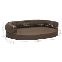 vidaXL Ergonomisk hundmadrass 75x53 cm linnelook brun - Bild 7