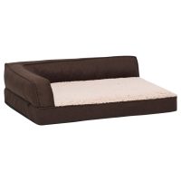 vidaXL Ergonomisk hundmadrass 60x42 cm linnelook fleece brun - Bild 2