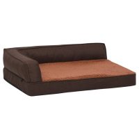 vidaXL Ergonomisk hundmadrass 60x42 cm linnelook fleece brun - Bild 2