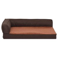 vidaXL Ergonomisk hundmadrass 60x42 cm linnelook fleece brun - Bild 4