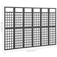 vidaXL Rumsavdelare/Spaljé 6 paneler massiv gran svart 242,5x180 cm - Bild 6