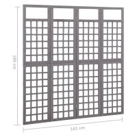 vidaXL Rumsavdelare/Spaljé 4 paneler massiv furu grå 161x180 cm - Bild 6