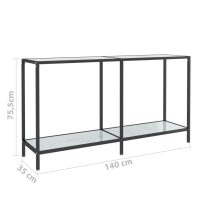 vidaXL Konsolbord vit 140x35x75,5 cm härdat glas - Bild 8