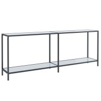 vidaXL Konsolbord vit 200x35x75,5 cm härdat glas - Bild 2