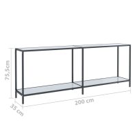 vidaXL Konsolbord vit 200x35x75,5 cm härdat glas - Bild 8