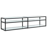 vidaXL TV-bänk vit marmor 180x40x40,5 cm härdat glas - Bild 2