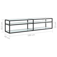 vidaXL TV-bänk vit marmor 180x40x40,5 cm härdat glas - Bild 7