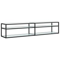 vidaXL TV-bänk vit marmor 200x40x40,5 cm härdat glas - Bild 2