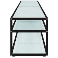 vidaXL TV-bänk vit marmor 200x40x40,5 cm härdat glas - Bild 4